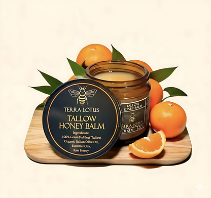 Organic Grass Fed Beef Tallow Balm With Raw Honey Moisturizing Cream