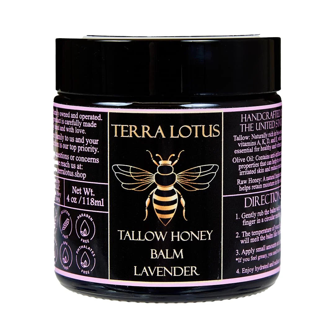 Organic Grass Fed Beef Tallow Balm With Raw Honey Moisturizing Cream