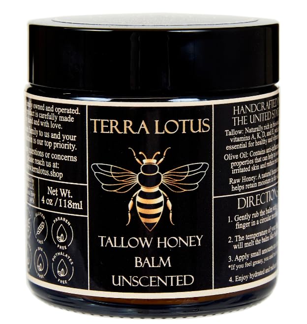 Organic Grass Fed Beef Tallow Balm With Raw Honey Moisturizing Cream