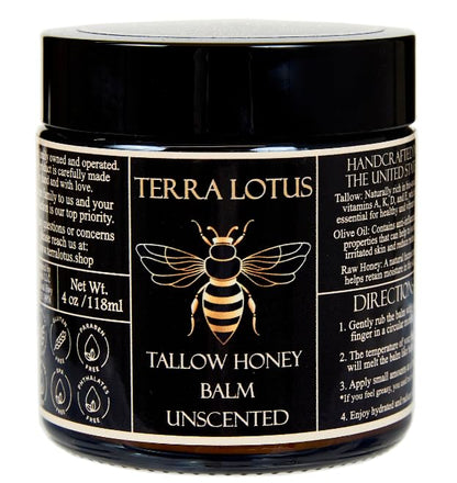 Organic Grass Fed Beef Tallow Balm With Raw Honey Moisturizing Cream